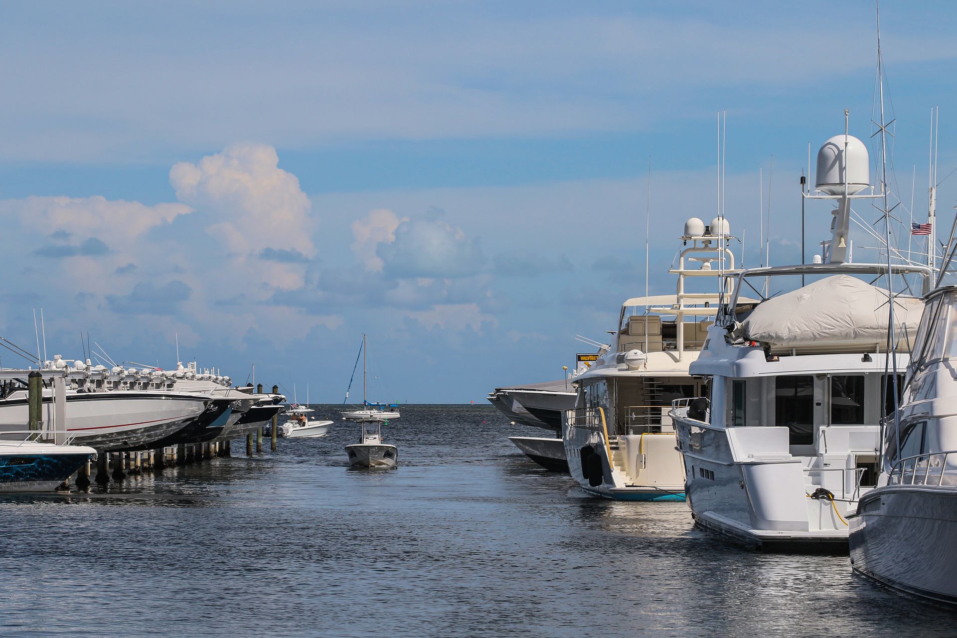 Florida marina with luxury yachts